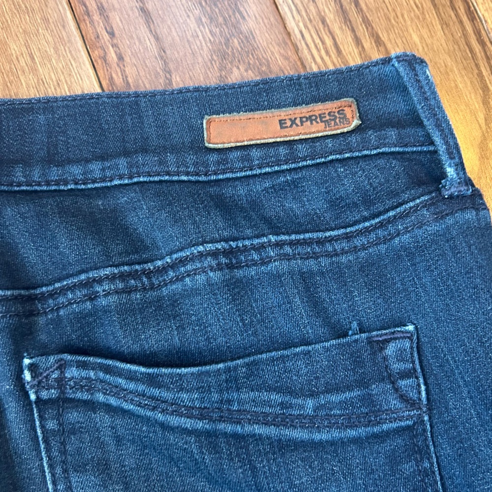 Express Jeans Mid Rise Dark Wash Skinny Jeans Size 8 - Picture 5 of 10